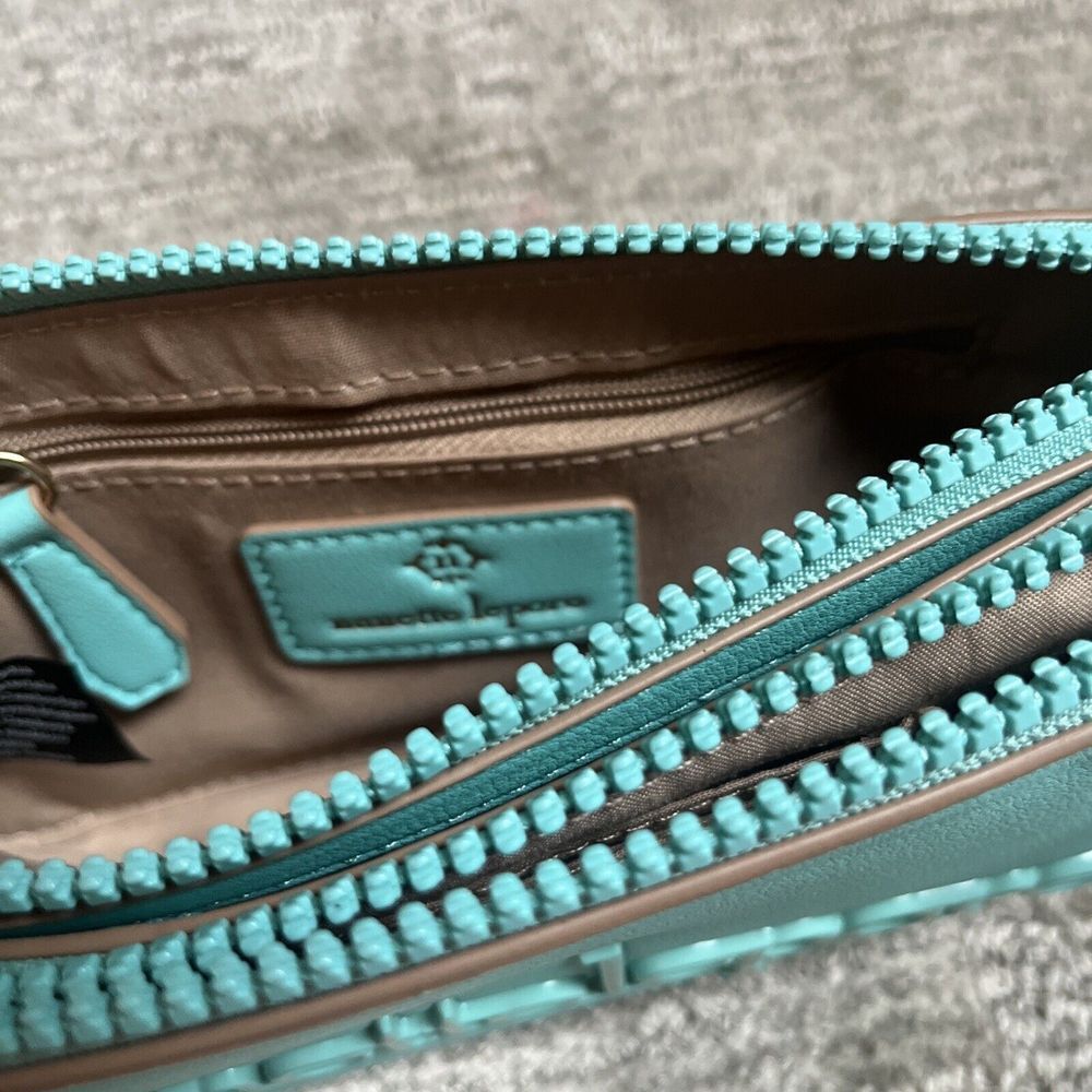 Nanette Lepore Arianna clear logo satchel with solid wristlet Teal - Picture 8 of 8